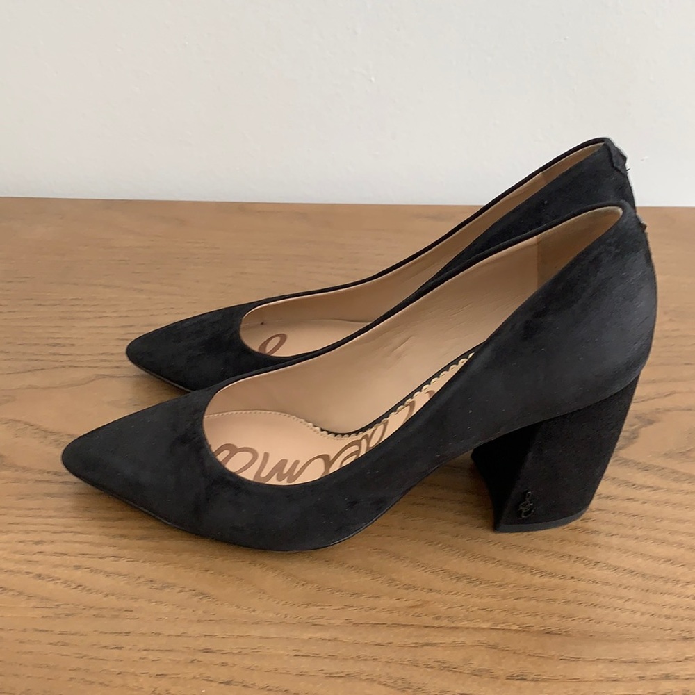 Sam Edelman Tatiana Block Heel Black Suede Sz 7.5